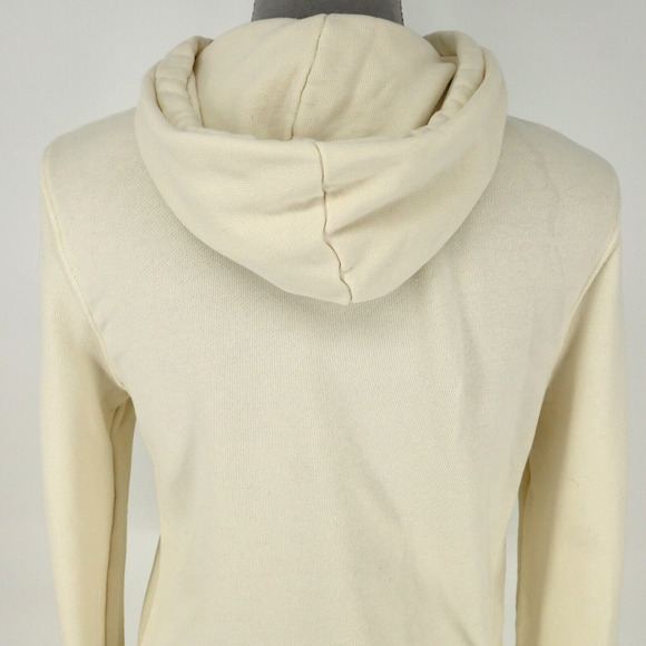H&M Top Womens XS Ivory Sweatshirt Hoodie Pouch Pocket Pullover Drawstring - Picture 11 of 14